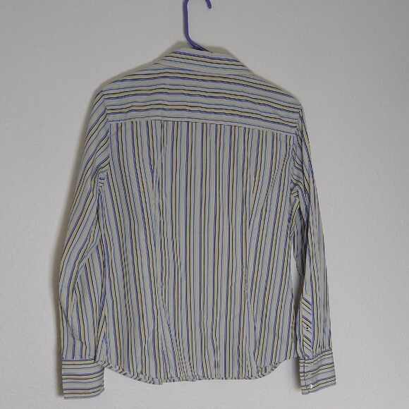 J Crew Blue and Yellow Striped Casual Button Down Shirt - Picture 6 of 6
